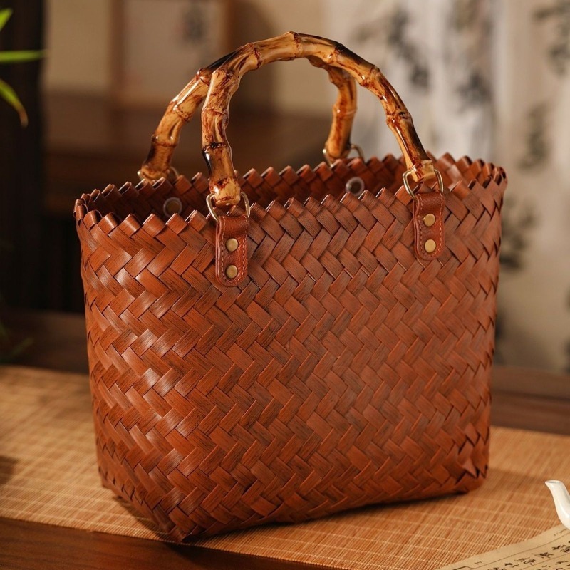 Pure handmade handbag commuter - Basket Bag Wicker บทวิจารณ์และราคา