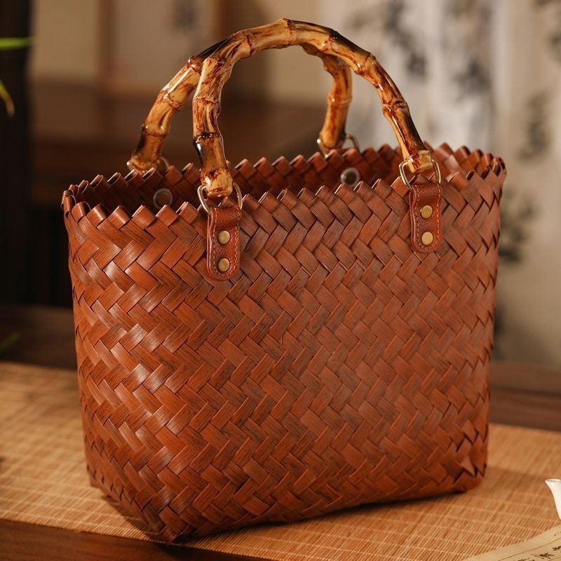 Pure handmade handbag commuter - Basket Bag Wicker บทวิจารณ์และราคา