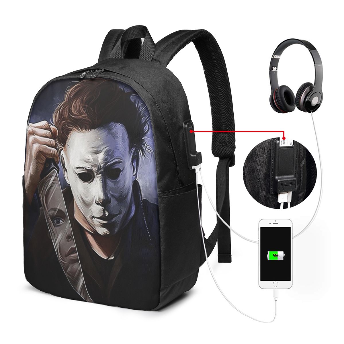 Michael Myers Backpack Travel  - Women Bags College บทวิจารณ์และราคา