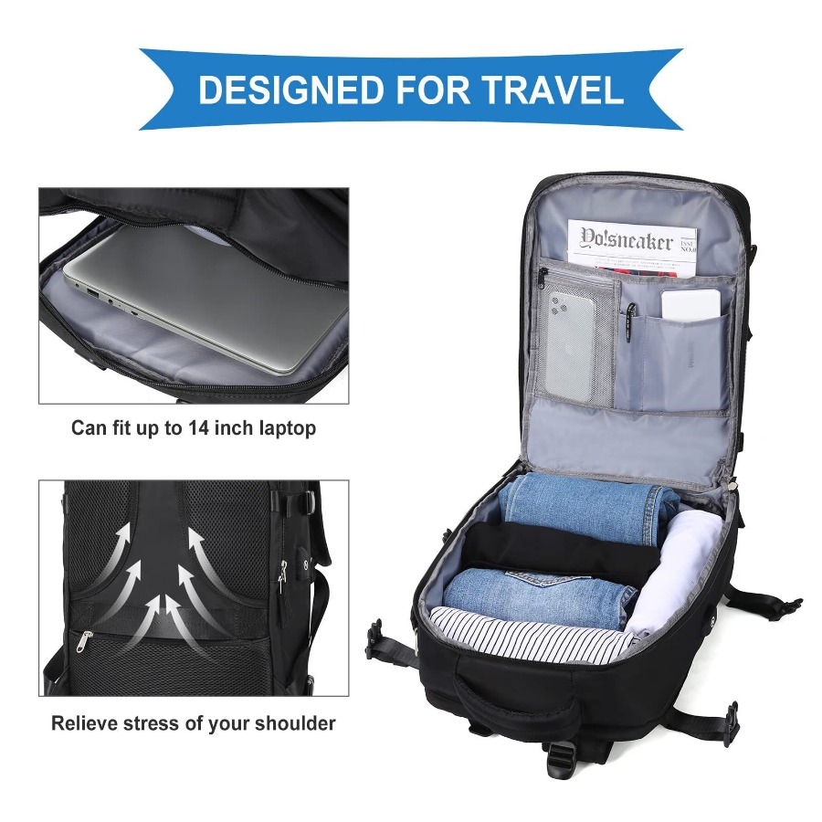 【New Arrival】Black Travel Back - Women'S Bags For Work บทวิจารณ์และราคา