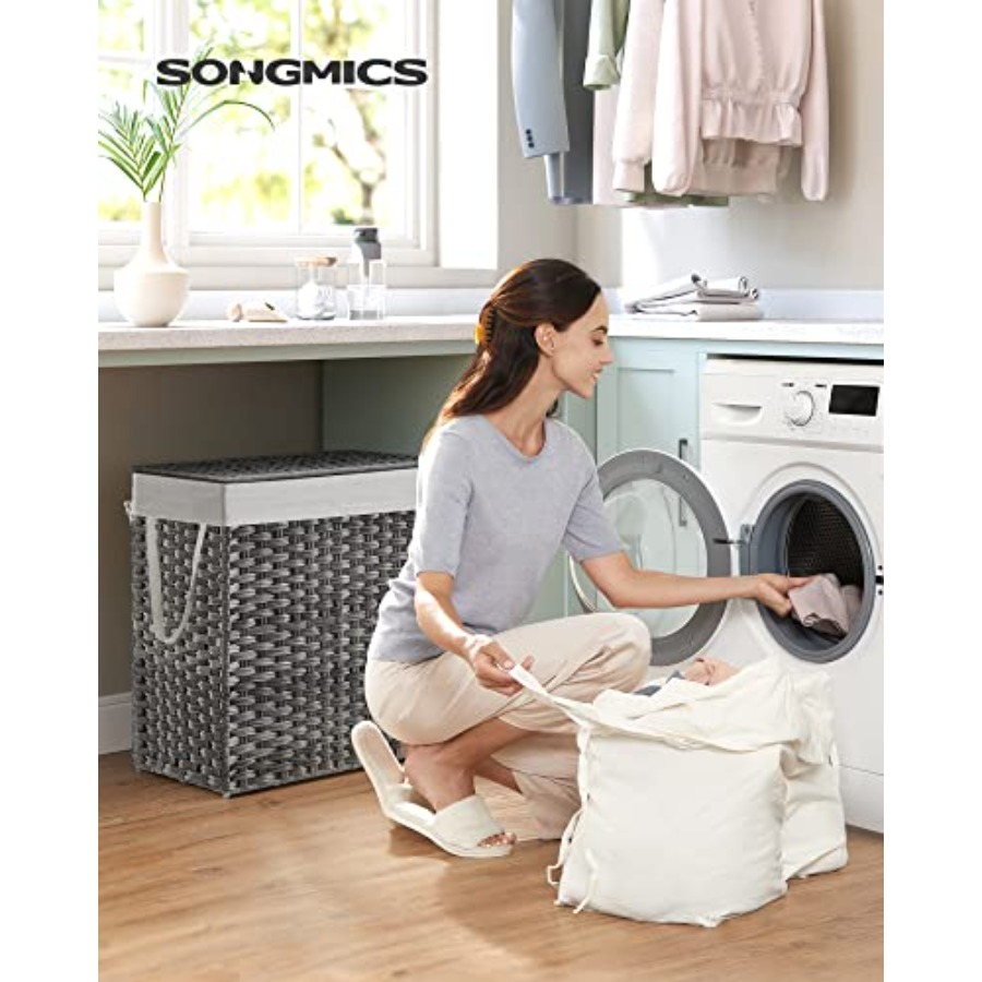Laundry Hamper with Lid, Cothe - Basket Bag Wicker บทวิจารณ์และราคา