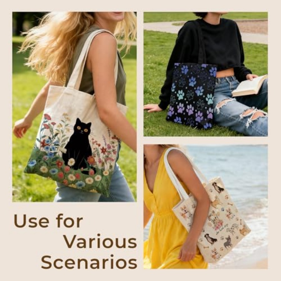 Cute Aesthetic Canvas Tote Bag - Women'S Bags For Work บทวิจารณ์และราคา