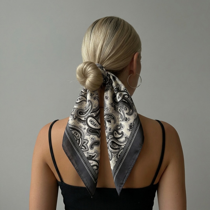 Luxury Satin Square Scarf Pais - Women Bags Online บทวิจารณ์และราคา