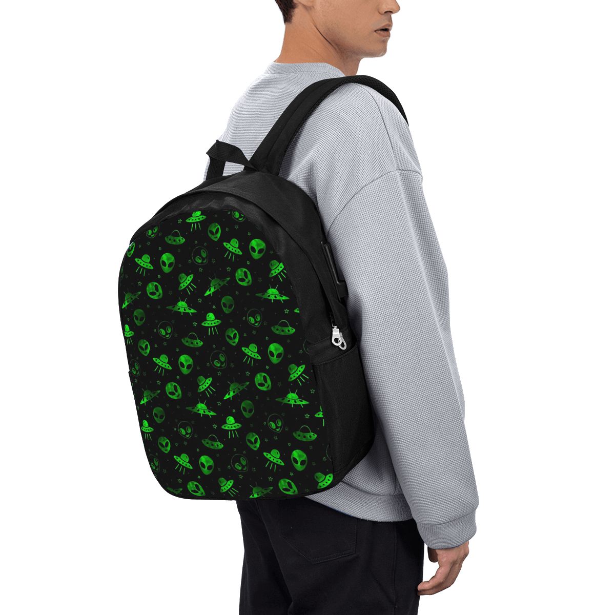 Aliens And UFOs Pattern Backpa - Women Bags College บทวิจารณ์และราคา