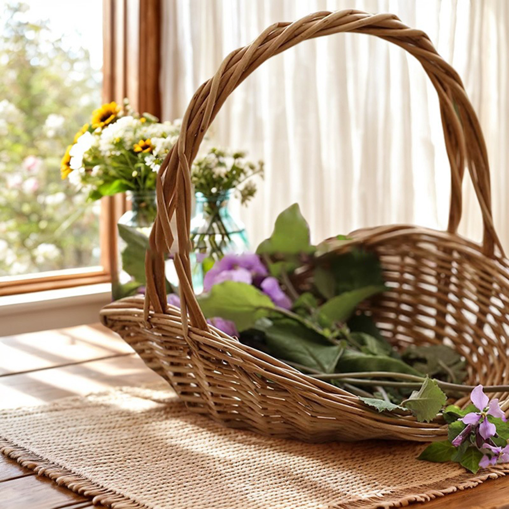 Handwoven wicker basket with c - Basket Bag Wicker บทวิจารณ์และราคา