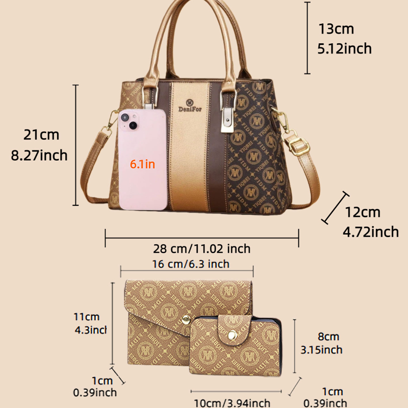 3-piece set of women's handbag - Women'S Bags Handbags บทวิจารณ์และราคา