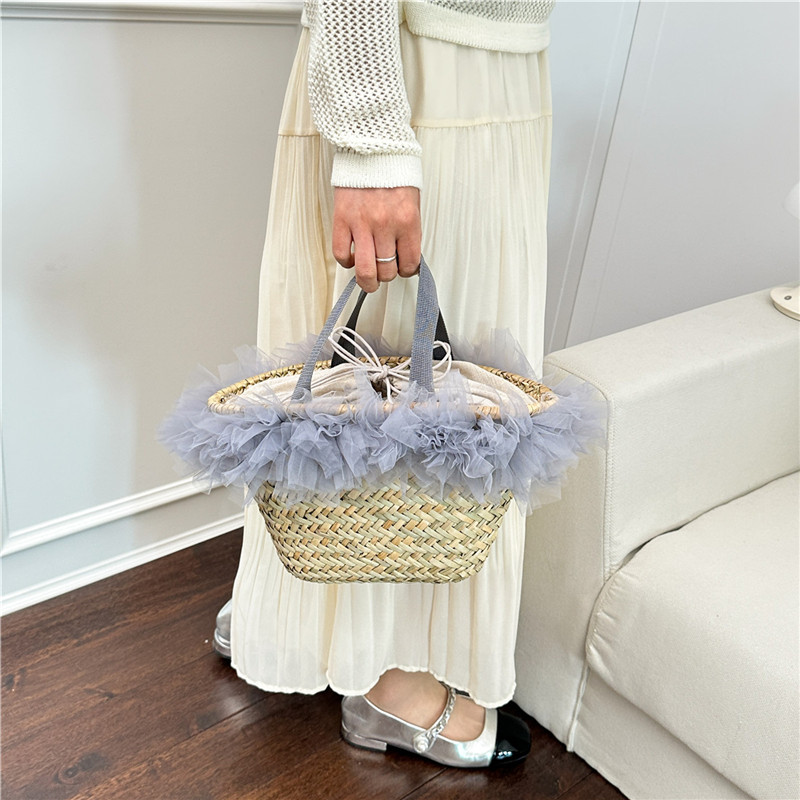 Handwoven Bamboo Handle Wicker - Basket Bag Wicker บทวิจารณ์และราคา
