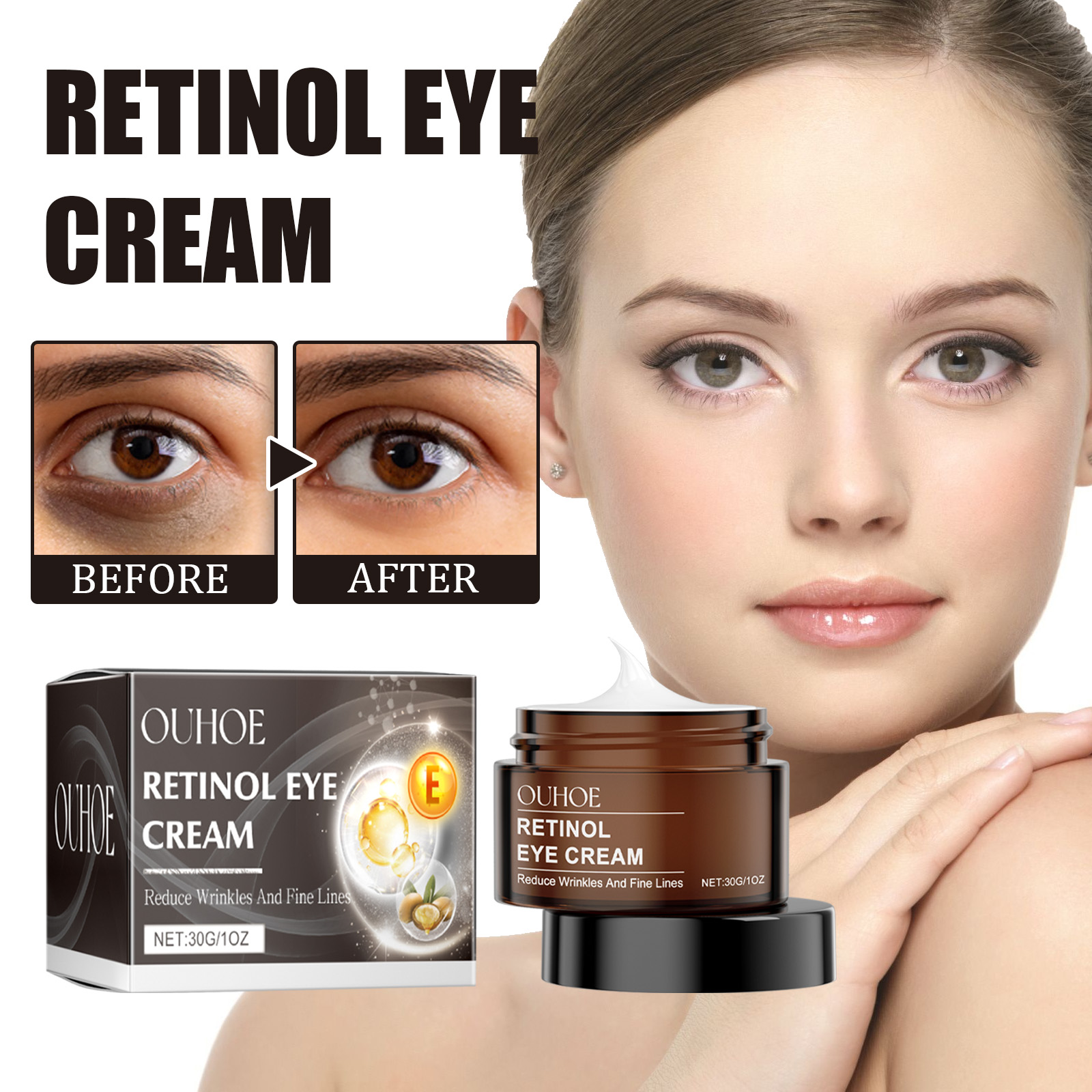 OUHOE Retinol Eye Cream Anti-W - Women Bags Under Eyes บทวิจารณ์และราคา
