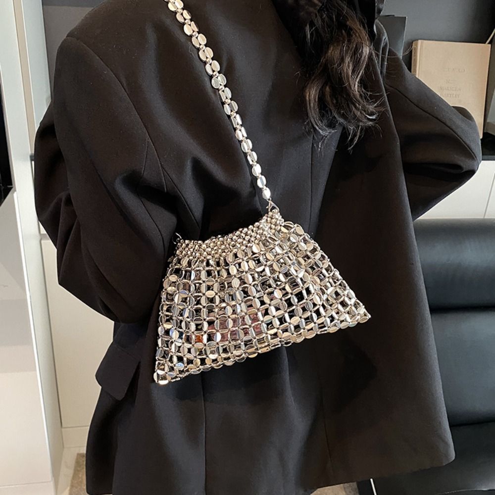 Silver Shiny Sequin Evening Ba - Evening Bag Beaded บทวิจารณ์และราคา