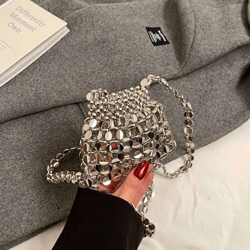 Silver Shiny Sequin Evening Ba - Evening Bag Beaded บทวิจารณ์และราคา