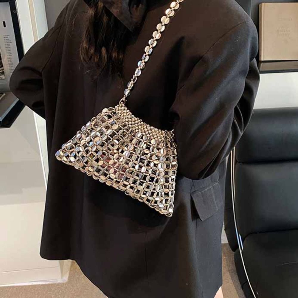 Silver Shiny Sequin Evening Ba - Evening Bag Beaded บทวิจารณ์และราคา