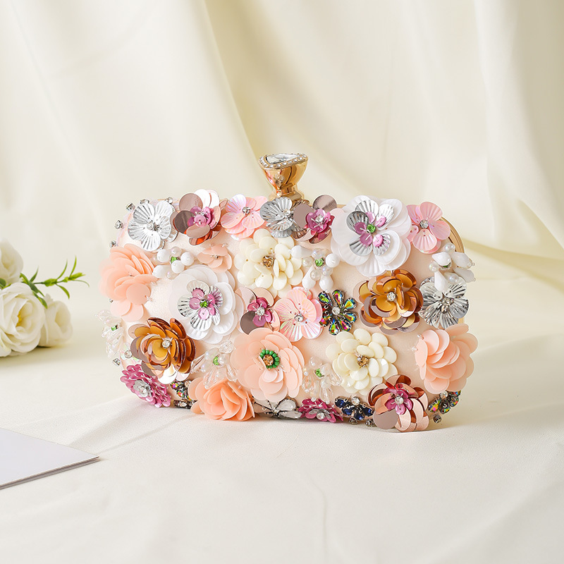 Floral Evening Dinner Handbag  - Evening Bag Beaded บทวิจารณ์และราคา