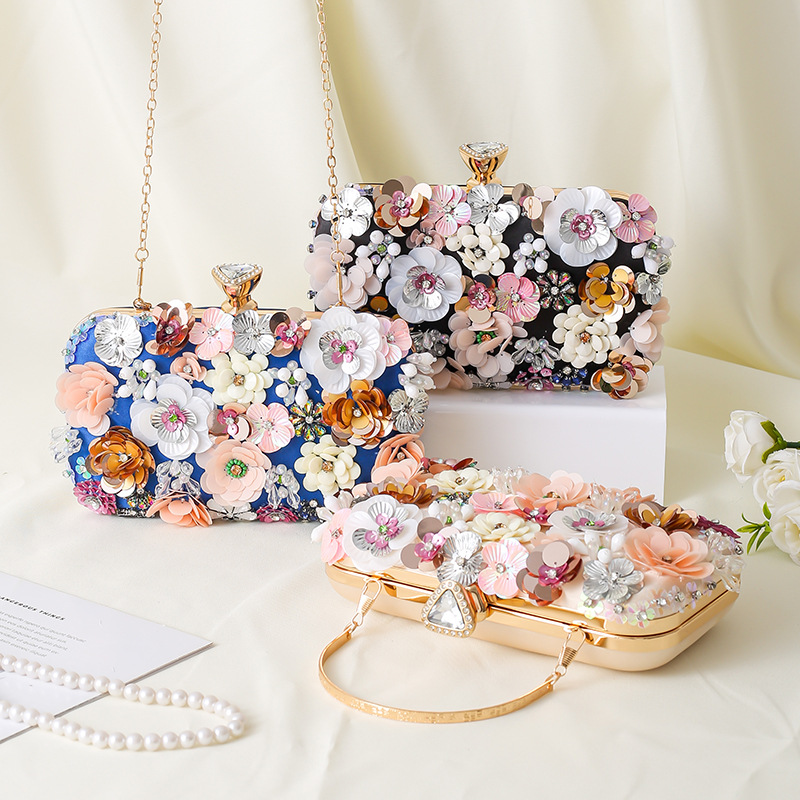 Floral Evening Dinner Handbag  - Evening Bag Beaded บทวิจารณ์และราคา
