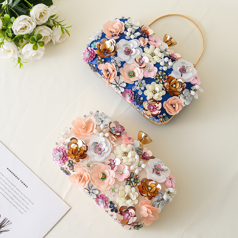 Floral Evening Dinner Handbag  - Evening Bag Beaded บทวิจารณ์และราคา