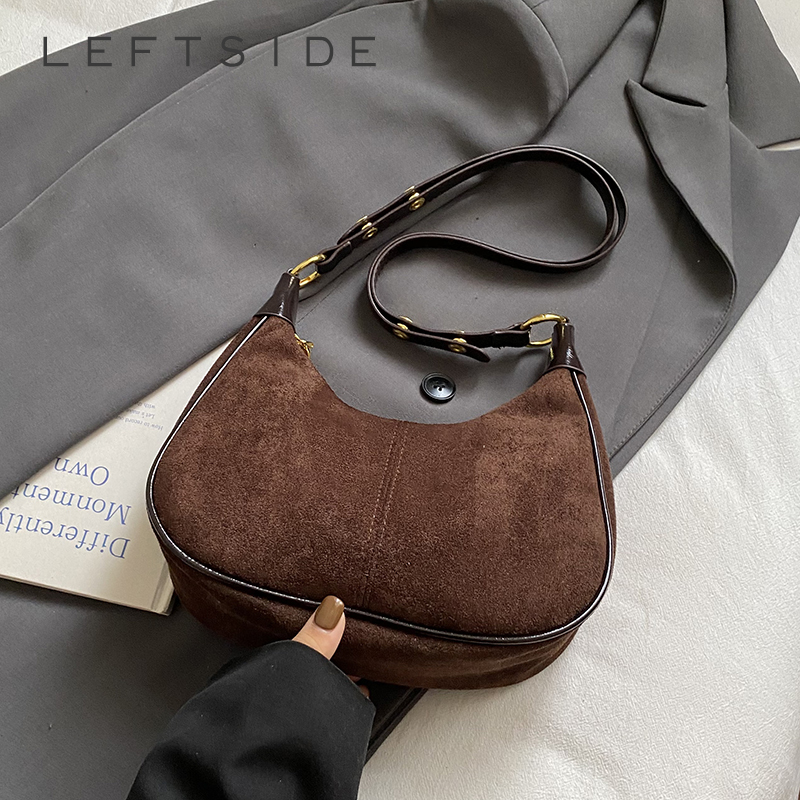LEFTSIDE Women Small Suede Sho - Women Bags Trend 2025 บทวิจารณ์และราคา