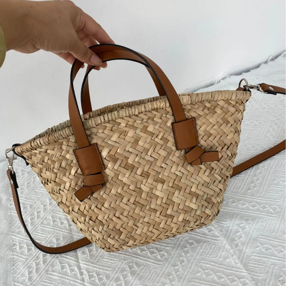 Bohemian Straw Basket Bag Hand - Basket Bag Wicker บทวิจารณ์และราคา