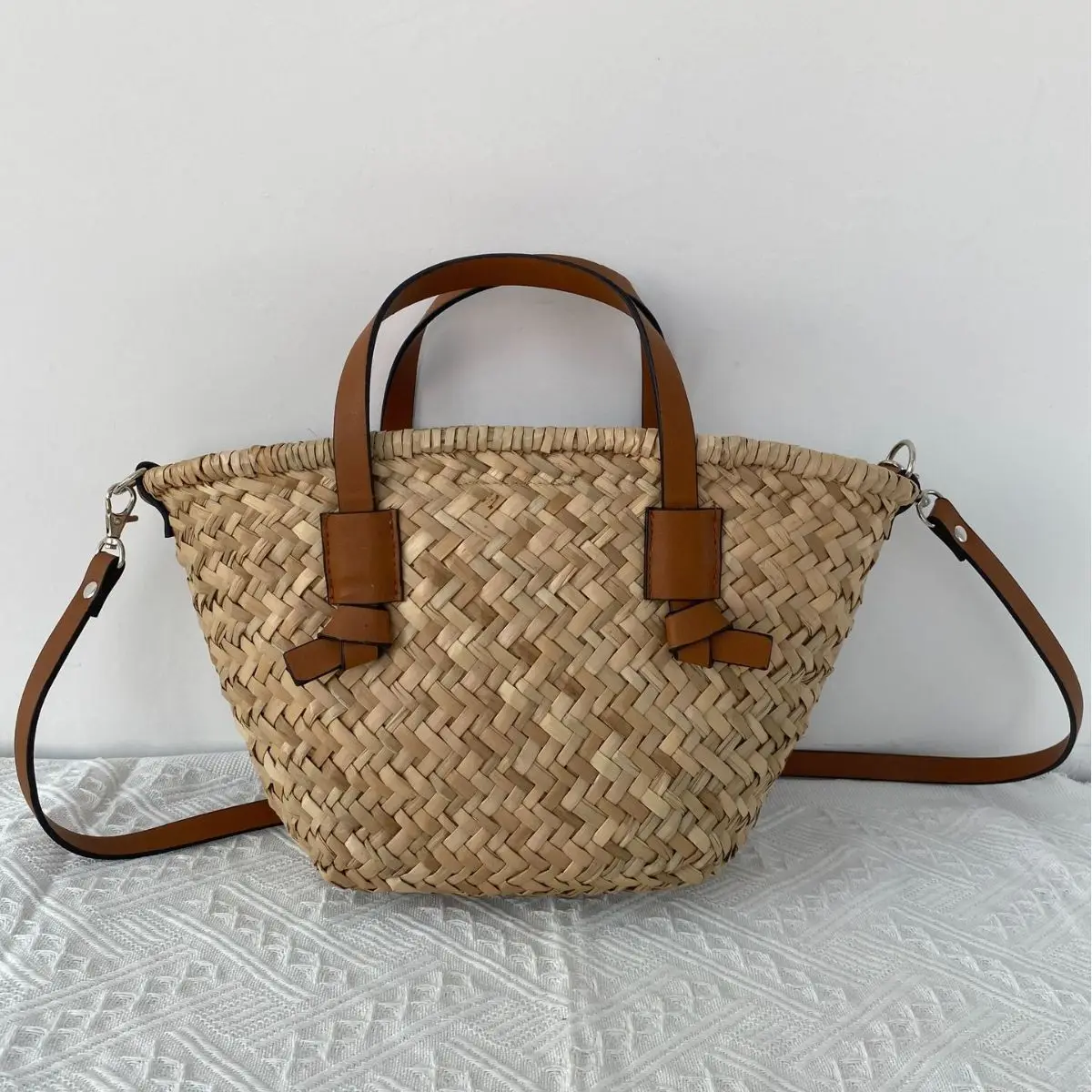 Bohemian Straw Basket Bag Hand - Basket Bag Wicker บทวิจารณ์และราคา