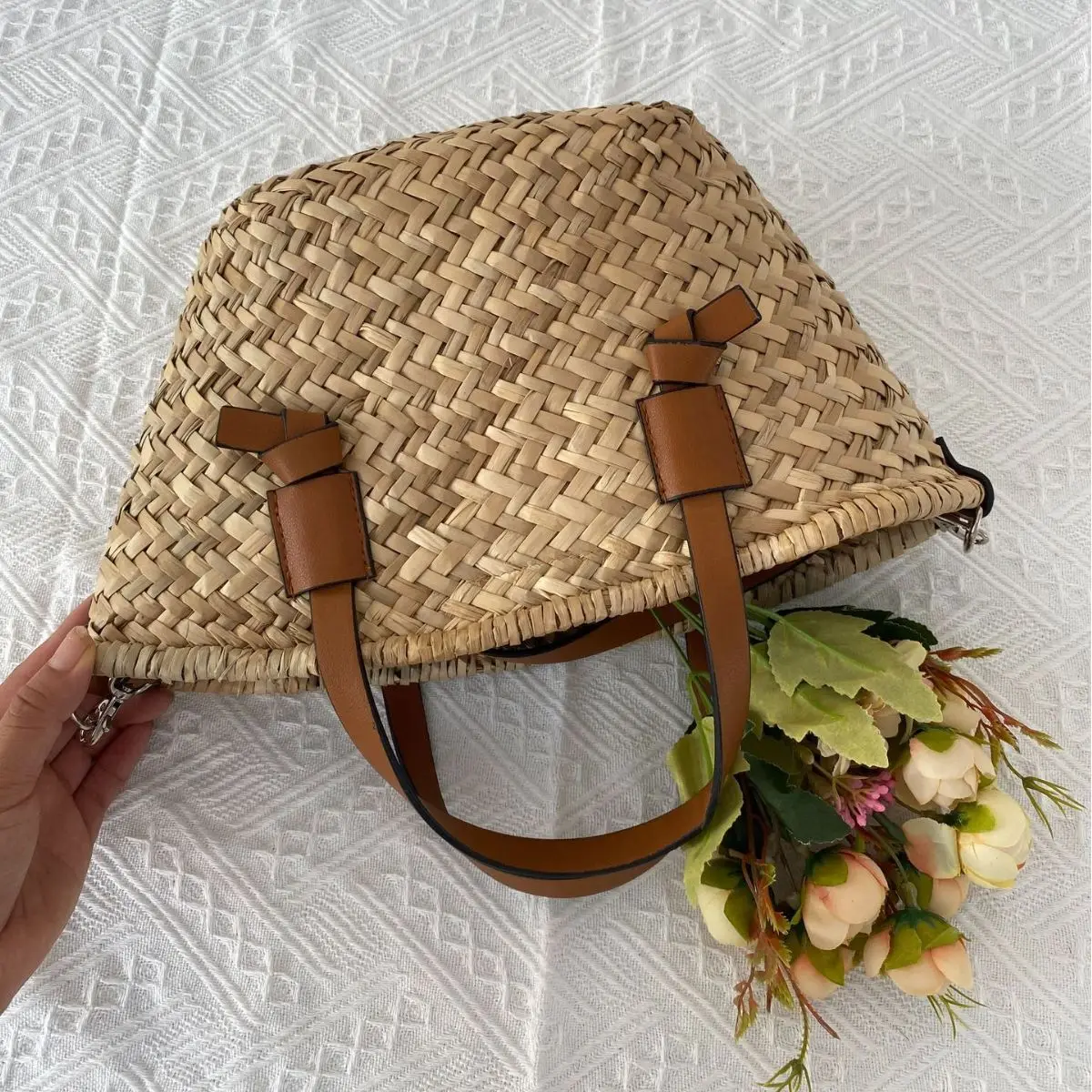 Bohemian Straw Basket Bag Hand - Basket Bag Wicker บทวิจารณ์และราคา