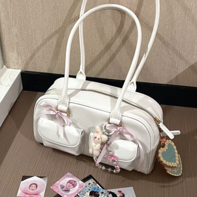 JIAERDI Retro White Bowling Ba - Women Bags Kurt บทวิจารณ์และราคา