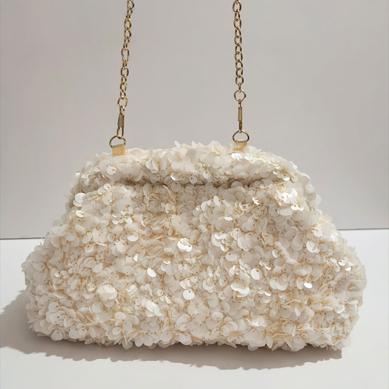 Sequined Clutch Bag New Women  - Evening Bag Beaded บทวิจารณ์และราคา