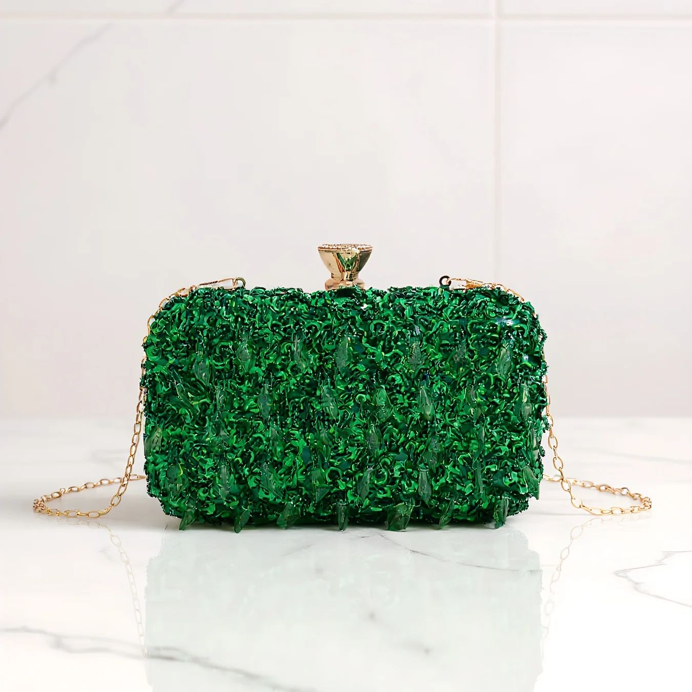Sky Blue Color Tassel Evening  - Evening Bag Beaded บทวิจารณ์และราคา
