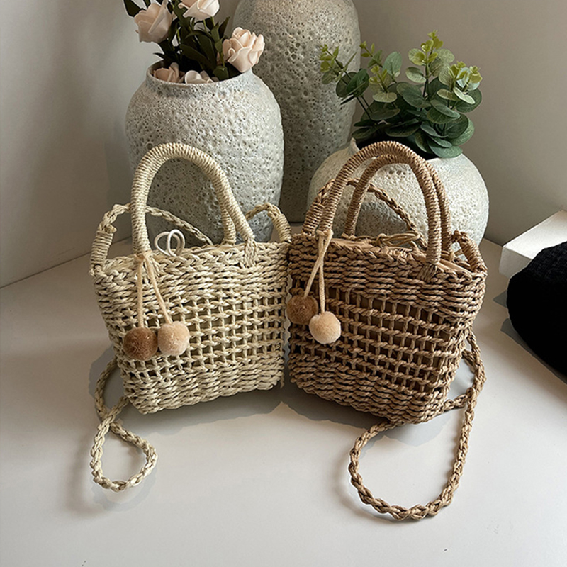 Casual Rattan Women Handbags W - Basket Bag Wicker บทวิจารณ์และราคา