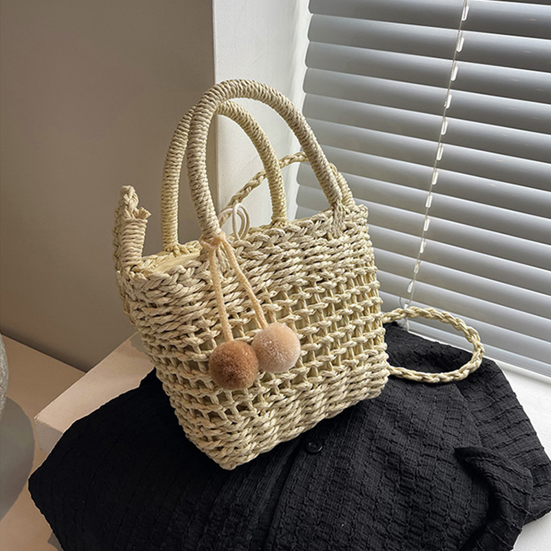 Casual Rattan Women Handbags W - Basket Bag Wicker บทวิจารณ์และราคา