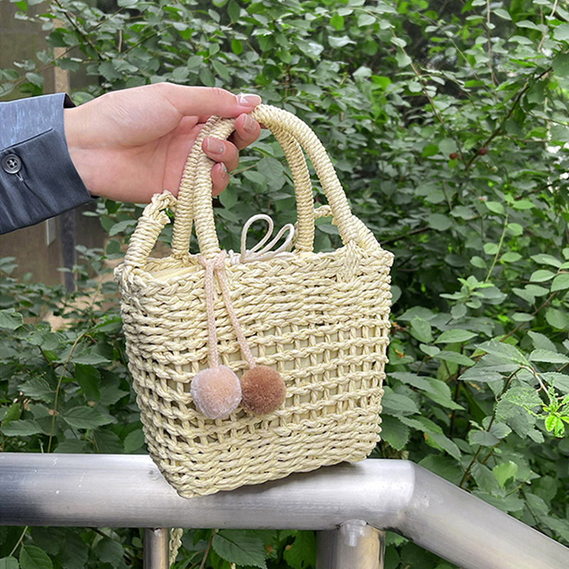 Casual Rattan Women Handbags W - Basket Bag Wicker บทวิจารณ์และราคา