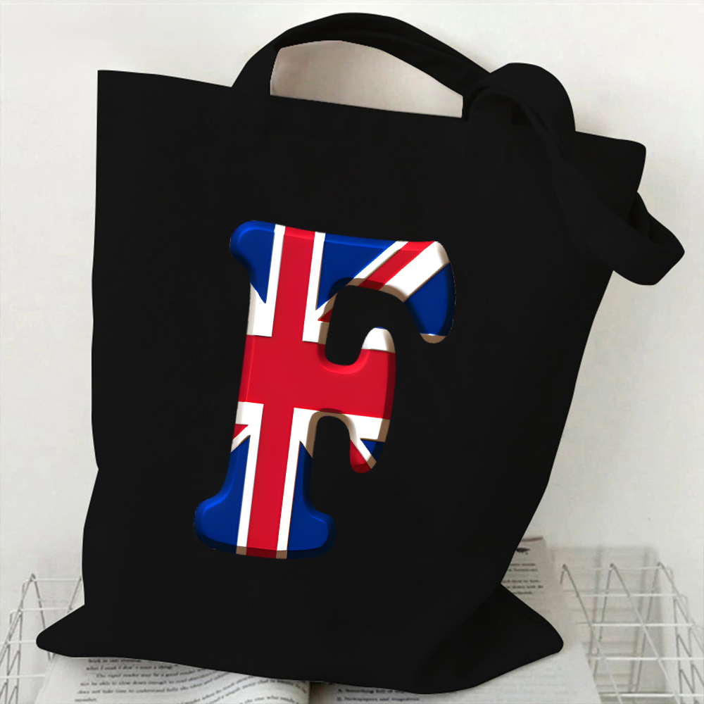 A-Z 26 Letter Canvas Tote Bag  - Women Bags Uk บทวิจารณ์และราคา