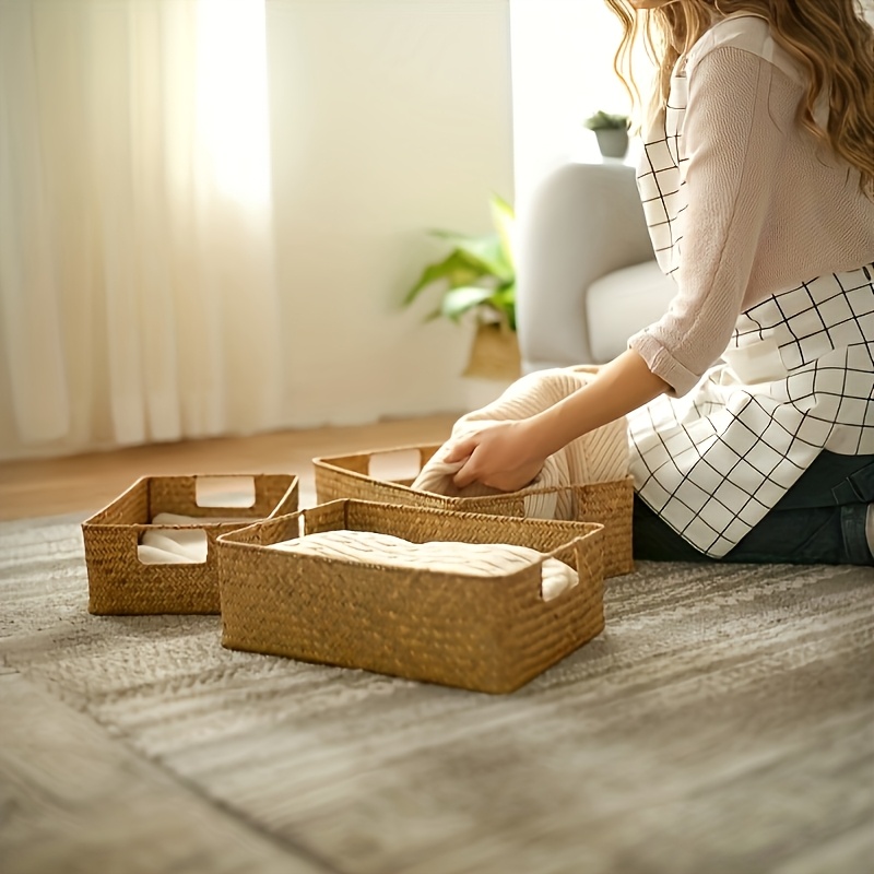 Handwoven Rattan Basket, Recta - Basket Bag Wicker บทวิจารณ์และราคา