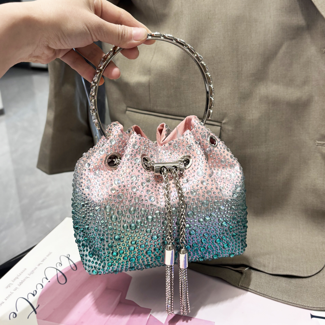 Handle Rhinestones Evening clu - Evening Bag Beaded บทวิจารณ์และราคา